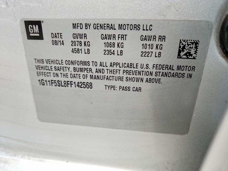 Продаж на аукціоні авто 2015 Chevrolet Malibu, vin: 1G11F5SL8FF142568, номер лоту: 54695976