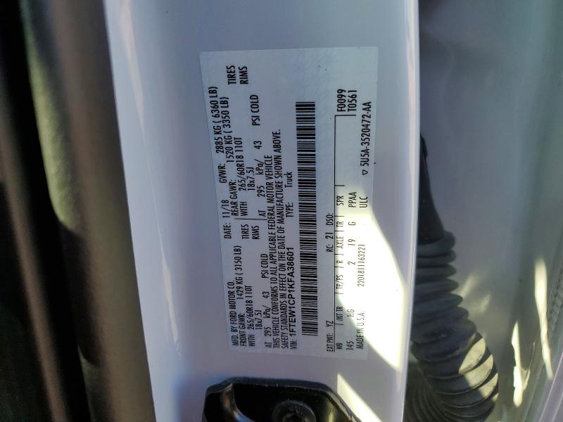 Aukcja sprzedaży 2019 Ford F150, vin: 1FTEW1CP1KFA38601, numer aukcji: 55334566