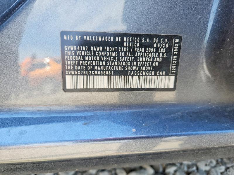 Auction sale of the 2025 Volkswagen Jetta, vin: 3VW5X7BU2SM098861, lot number: 51995666