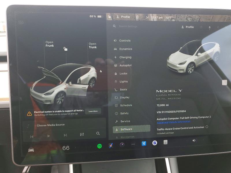 Продаж на аукціоні авто 2020 Tesla Model Y, vin: 5YJYGDEE0LF031894, номер лоту: 53216146