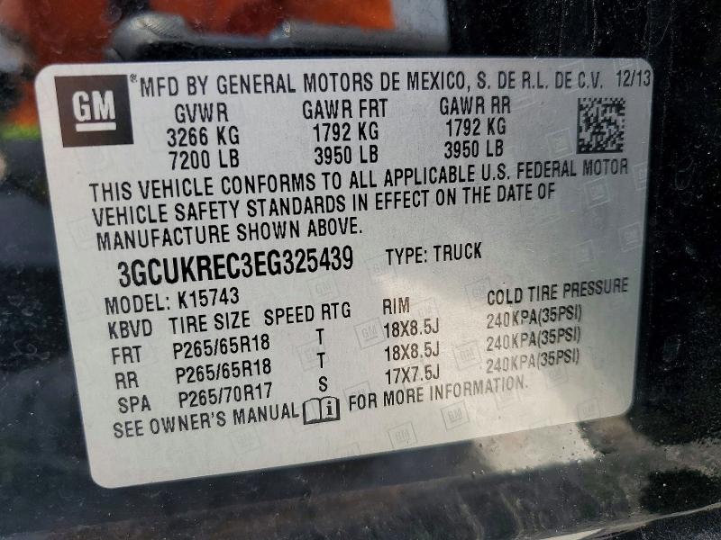 Продажа на аукционе авто 2014 Chevrolet Silverado, vin: 3GCUKREC3EG325439, номер лота: 52497186
