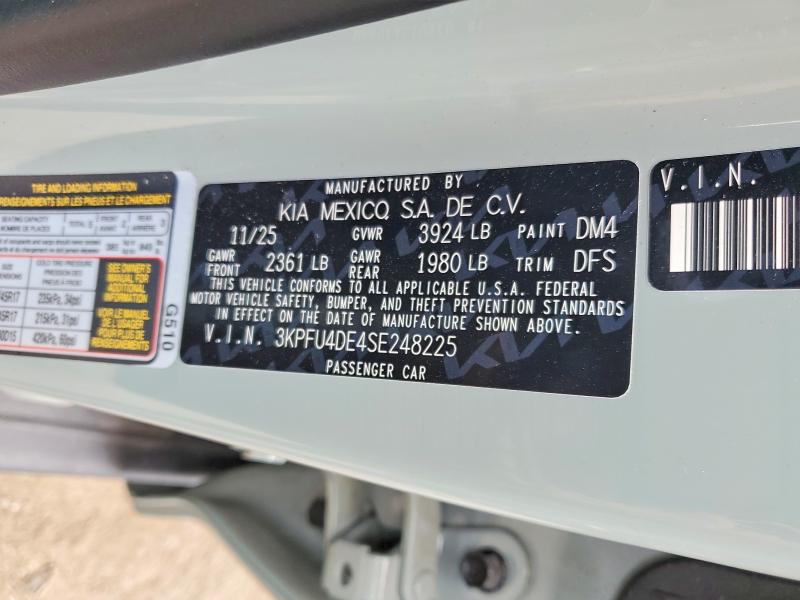 2025 Kia K4 მანქანა იყიდება აუქციონზე, vin: 3KPFU4DE4SE248225, აუქციონის ნომერი: 53442456