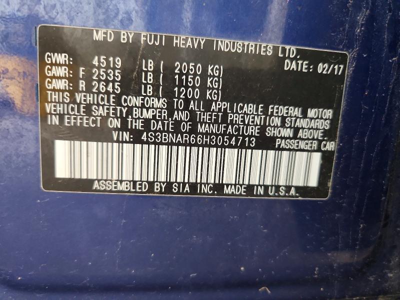 53825706 :رقم المزاد ، 4S3BNAR66H3054713 vin ، 2017 Subaru Legacy مزاد بيع