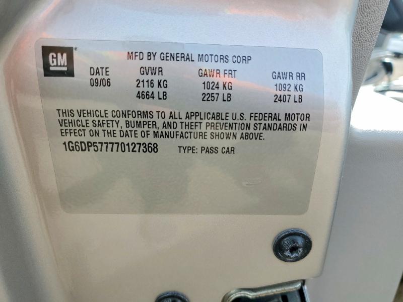 2007 Cadillac Cts მანქანა იყიდება აუქციონზე, vin: 1G6DP577770127368, აუქციონის ნომერი: 54705236