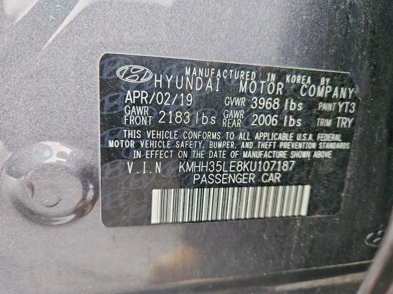 Продаж на аукціоні авто 2019 Hyundai Elantra Gt, vin: KMHH35LE8KU107187, номер лоту: 53221586