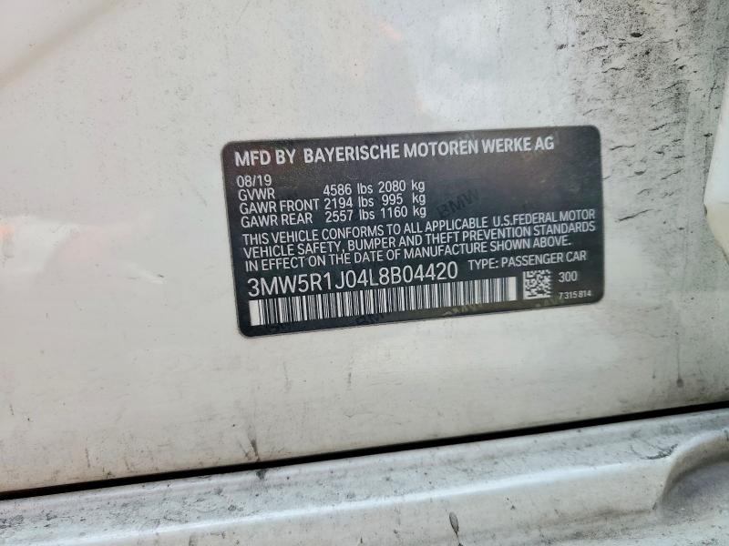 Aukcja sprzedaży 2020 Bmw 330i, vin: 3MW5R1J04L8B04420, numer aukcji: 55216946