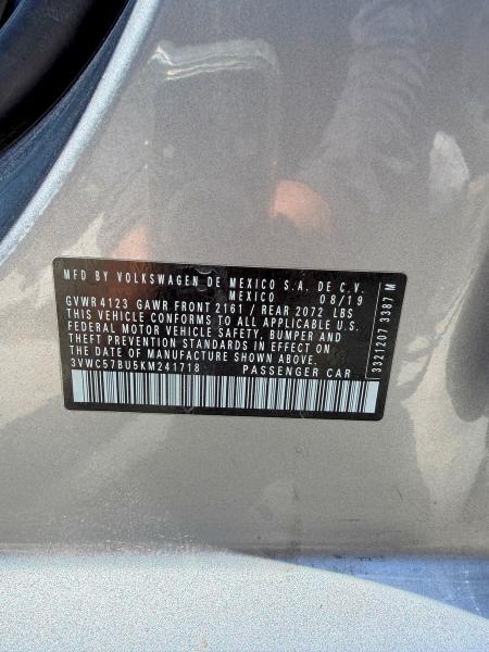 Продаж на аукціоні авто 2019 Volkswagen Jetta, vin: 3VWC57BU5KM241718, номер лоту: 55464406