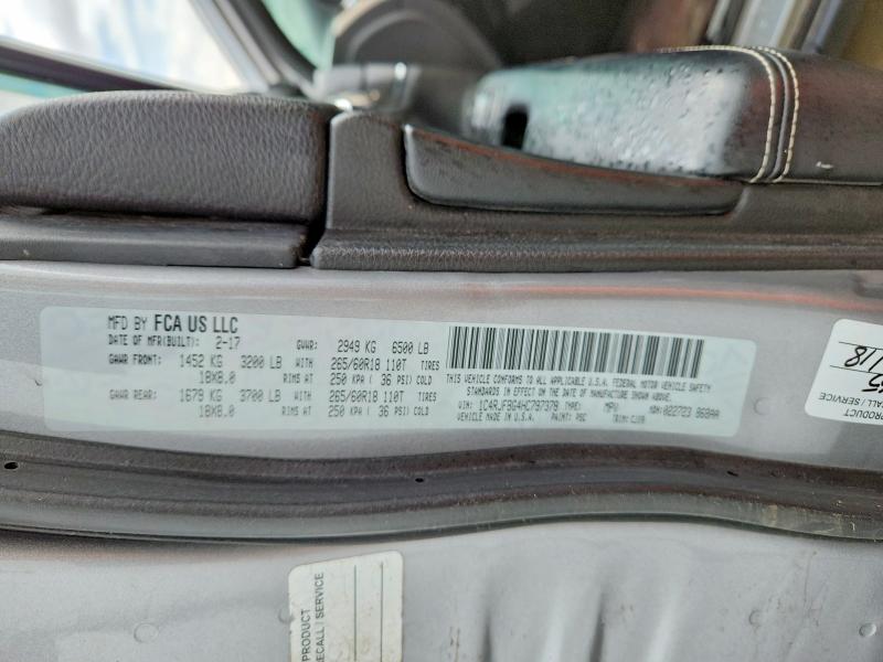 Продаж на аукціоні авто 2017 Jeep Grand Cherokee, vin: 1C4RJFBG4HC797378, номер лоту: 52322186