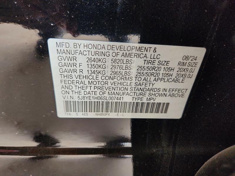 52492396 :رقم المزاد ، 5J8YE1H06SL007441 vin ، 2025 Acura Mdx مزاد بيع