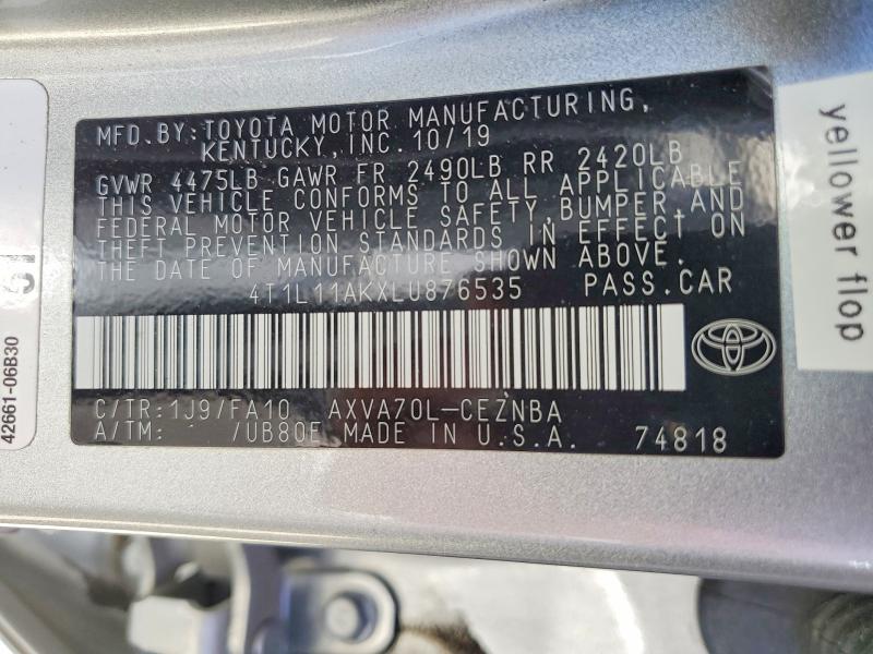 Aukcja sprzedaży 2020 Toyota Camry, vin: 4T1L11AKXLU876535, numer aukcji: 52903686