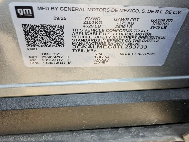 2026 Gmc Terrain მანქანა იყიდება აუქციონზე, vin: 3GKALMEG8TL293733, აუქციონის ნომერი: 55140276