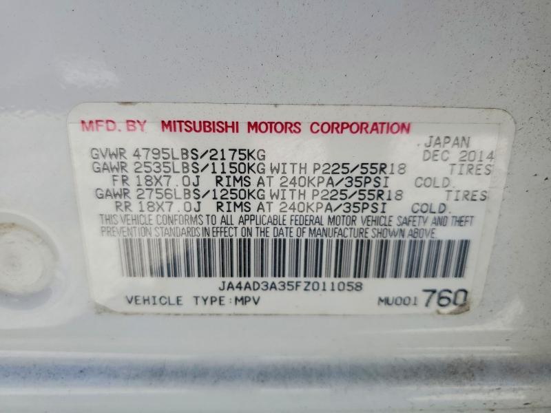 Продаж на аукціоні авто 2015 Mitsubishi Outlander, vin: JA4AD3A35FZ011058, номер лоту: 52119416
