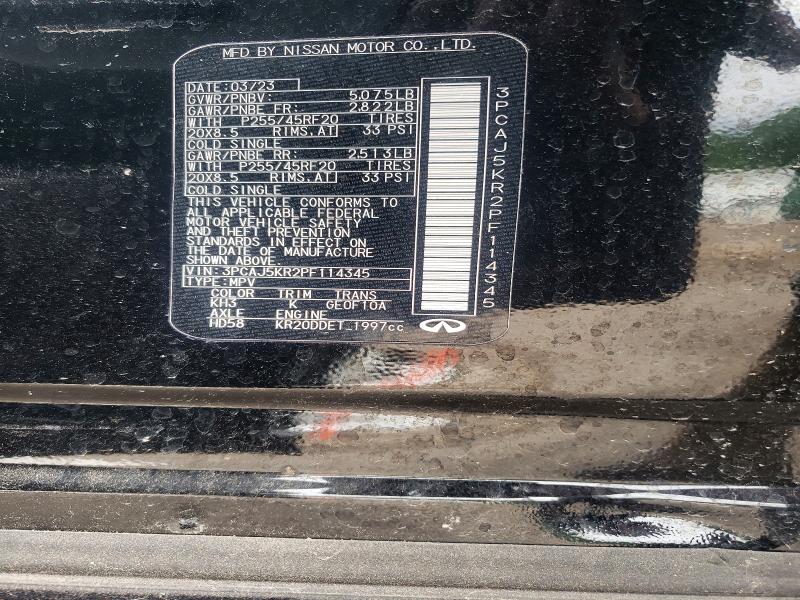 54431356 :رقم المزاد ، 3PCAJ5KR2PF114345 vin ، 2023 Infiniti Qx55 مزاد بيع