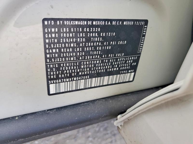 52370086 :رقم المزاد ، 3VVGR7RM9TM047095 vin ، 2026 Volkswagen Tiguan مزاد بيع