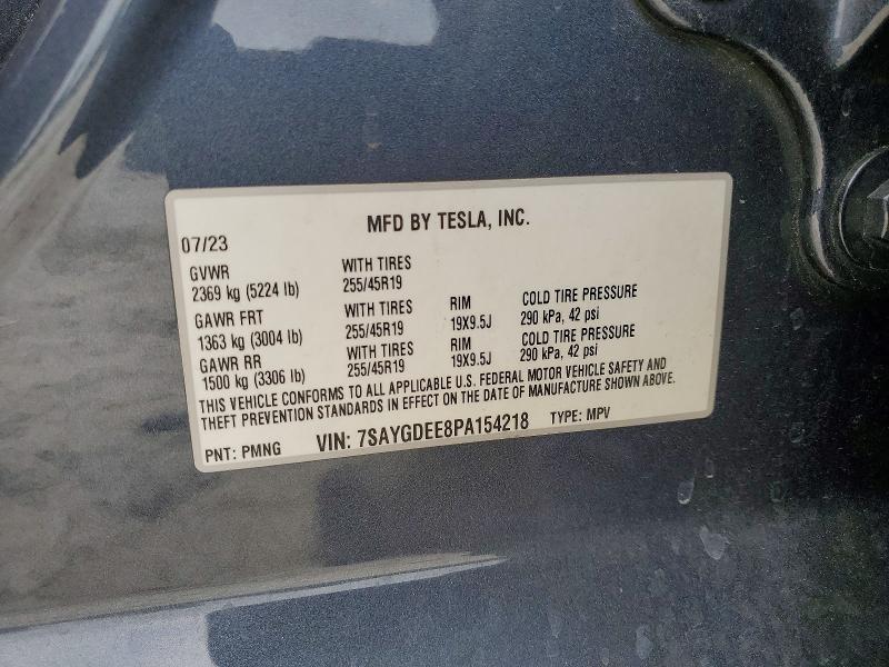 Продажа на аукционе авто 2023 Tesla Model Y, vin: 7SAYGDEE8PA154218, номер лота: 52588256