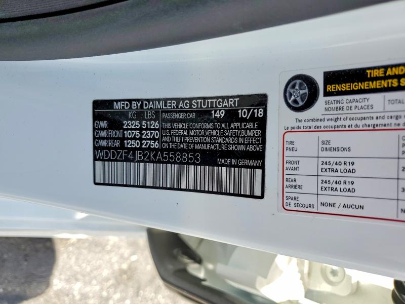 Aukcja sprzedaży 2019 Mercedes-benz E, vin: WDDZF4JB2KA558853, numer aukcji: 54152666
