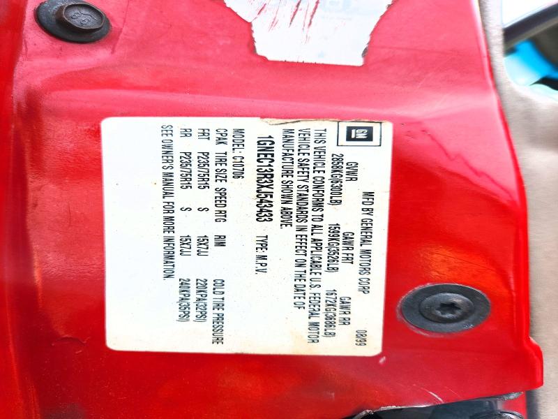 Auction sale of the 1999 Chevrolet Tahoe, vin: 1GNEC13R3XJ543433, lot number: 54909636
