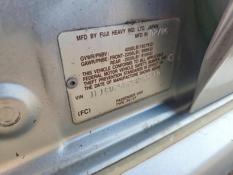 53765826 :رقم المزاد ، JF1GD29625G522560 vin ، 2005 Subaru Impreza مزاد بيع