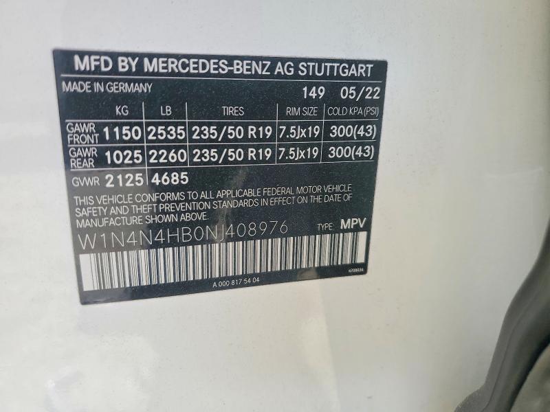 Продажа на аукционе авто 2022 Mercedes-benz Gla, vin: W1N4N4HB0NJ408976, номер лота: 53891576