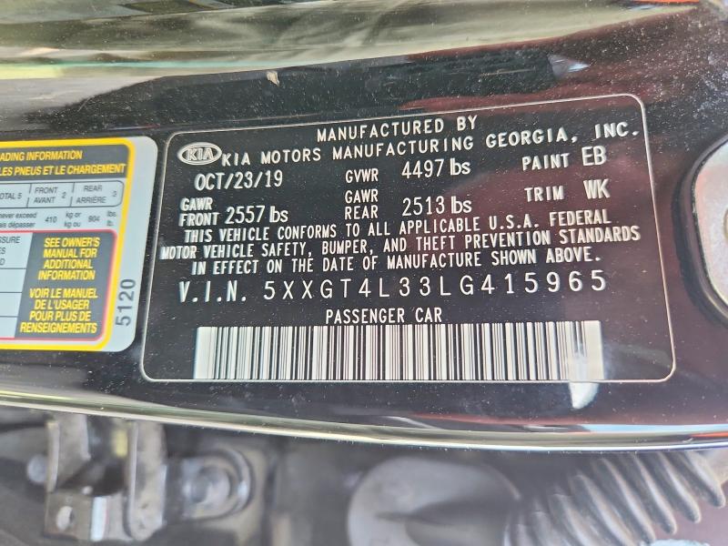 Aukcja sprzedaży 2020 Kia Optima, vin: 5XXGT4L33LG415965, numer aukcji: 54457246
