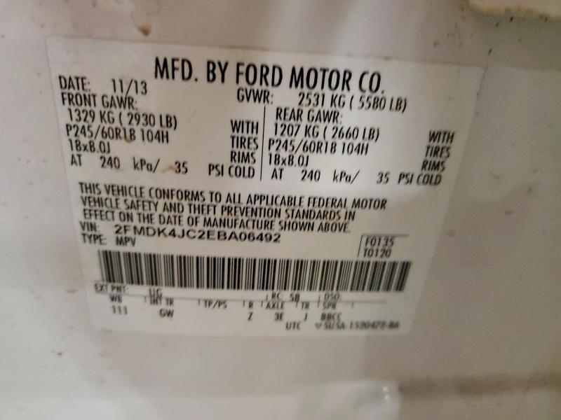 Aukcja sprzedaży 2014 Ford Edge, vin: 2FMDK4JC2EBA06492, numer aukcji: 53827096