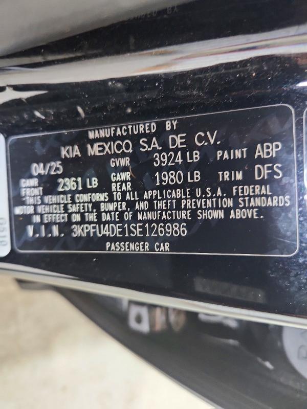 Aukcja sprzedaży 2025 Kia K4, vin: 3KPFU4DE1SE126986, numer aukcji: 51178856