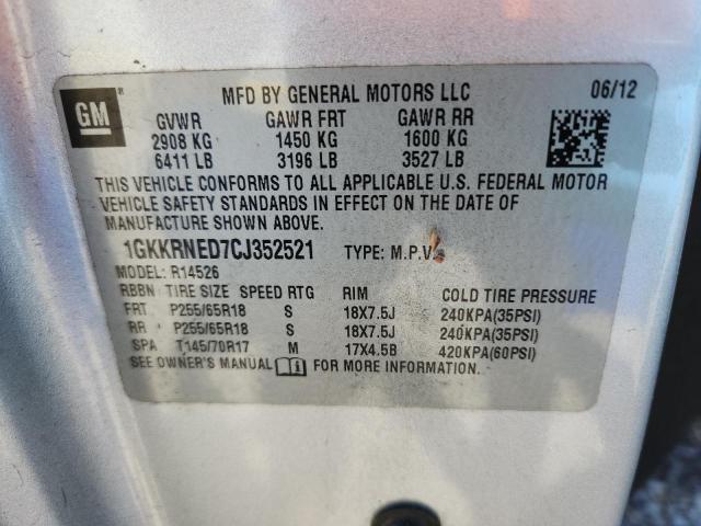 Aukcja sprzedaży 2012 Gmc Acadia, vin: 1GKKRNED7CJ352521, numer aukcji: 52354576
