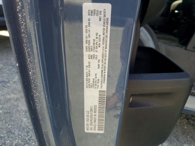2020 Ram Promaster 3500 მანქანა იყიდება აუქციონზე, vin: 3C6URVJG6LE128911, აუქციონის ნომერი: 52578056