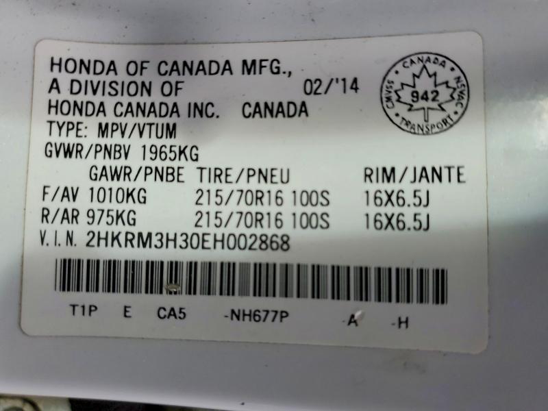 Aukcja sprzedaży 2014 Honda Cr-v, vin: 2HKRM3H30EH002868, numer aukcji: 53456966