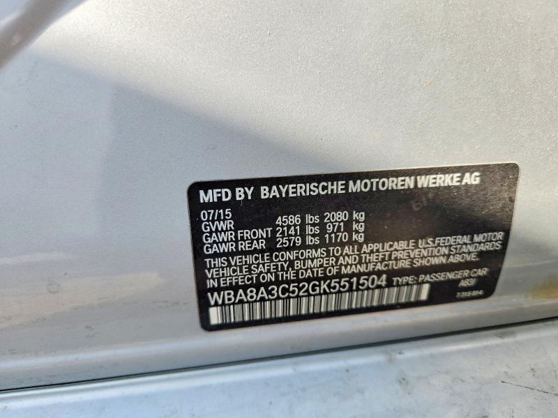 Aukcja sprzedaży 2016 Bmw 320, vin: WBA8A3C52GK551504, numer aukcji: 54685836