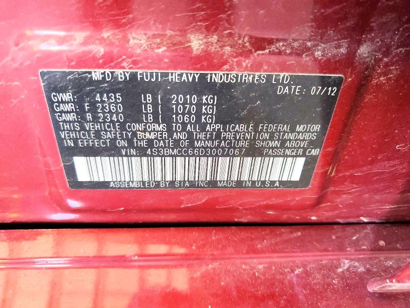 Продаж на аукціоні авто 2013 Subaru Legacy, vin: 4S3BMCC66D3007067, номер лоту: 52903996