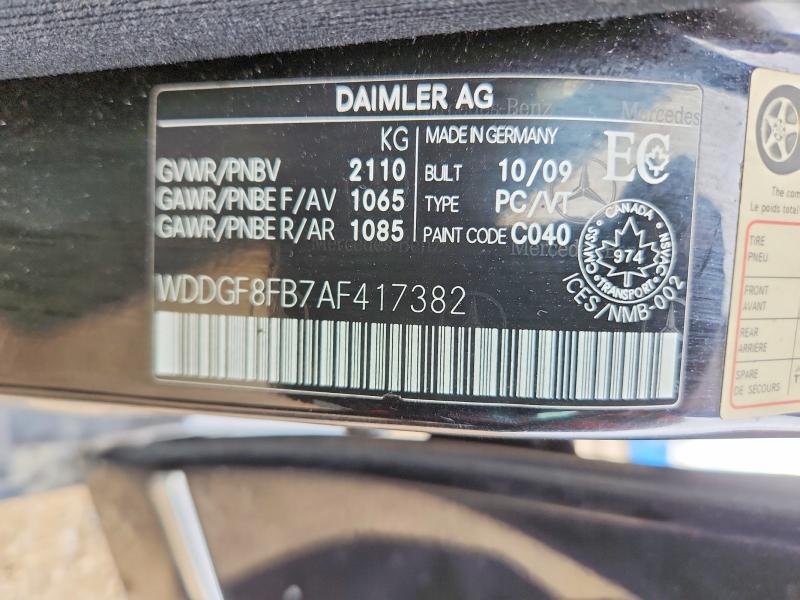 53637086 :رقم المزاد ، WDDGF8FB7AF417382 vin ، 2010 Mercedes-benz C مزاد بيع