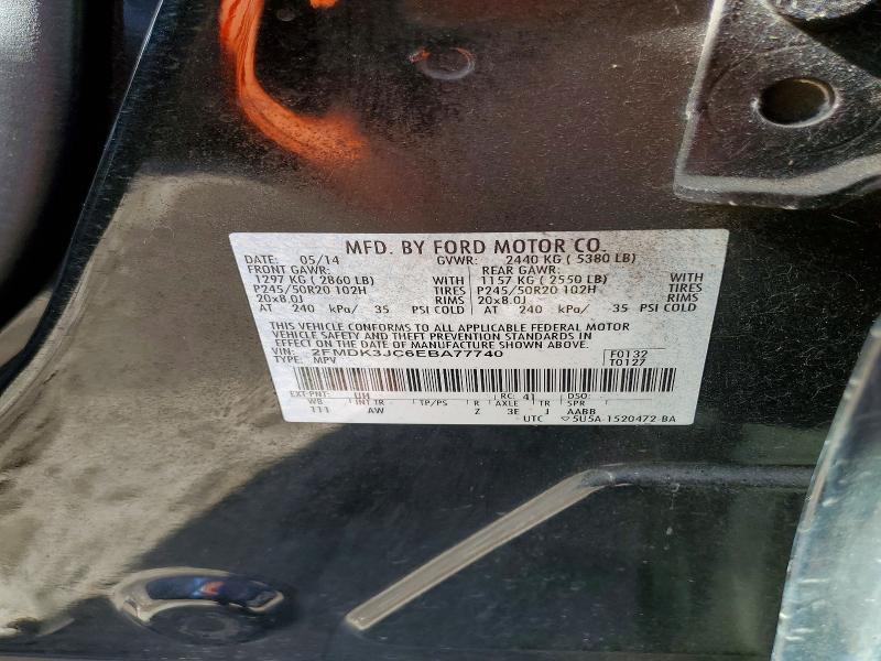 2014 Ford Edge მანქანა იყიდება აუქციონზე, vin: 2FMDK3JC6EBA77740, აუქციონის ნომერი: 53337066