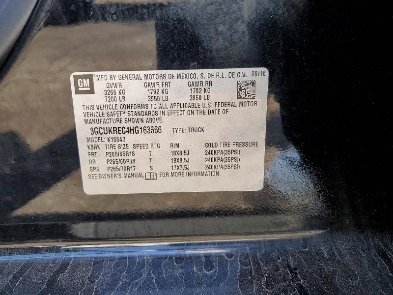 Продаж на аукціоні авто 2017 Chevrolet Silverado, vin: 3GCUKREC4HG163566, номер лоту: 51874336