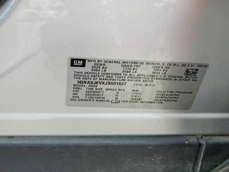 Продаж на аукціоні авто 2018 Chevrolet Equinox, vin: 3GNAXJEVXJS601637, номер лоту: 54460996