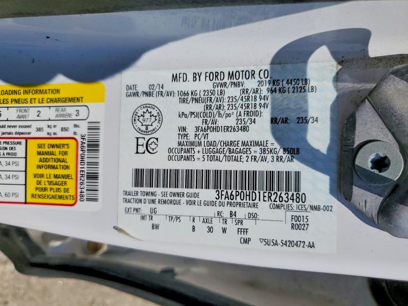 Продаж на аукціоні авто 2014 Ford Fusion, vin: 3FA6P0HD1ER263480, номер лоту: 53793116