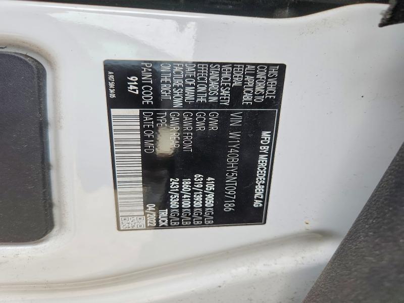 Aukcja sprzedaży 2022 Mercedes Benz Sprinter, vin: W1Y40BHY5NT097186, numer aukcji: 52547456