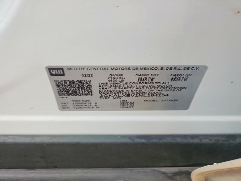 Aukcja sprzedaży 2022 Gmc Terrain, vin: 3GKALXEV1NL164154, numer aukcji: 52812736