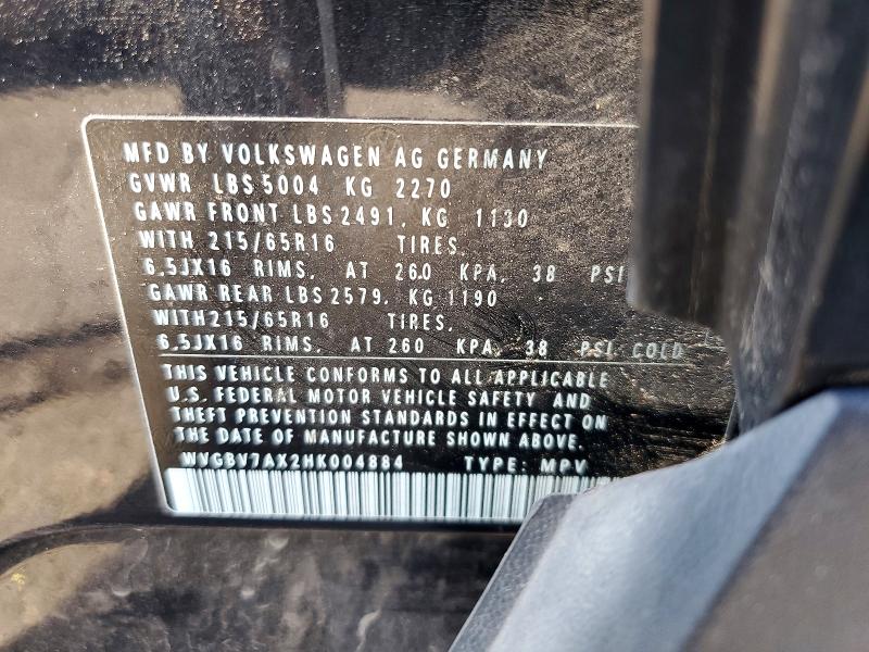Продаж на аукціоні авто 2017 Volkswagen Tiguan, vin: WVGBV7AX2HK004884, номер лоту: 52565906