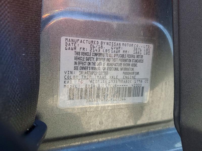 Aukcja sprzedaży 2018 Nissan Sentra, vin: 3N1AB7AP2JY327366, numer aukcji: 53103836