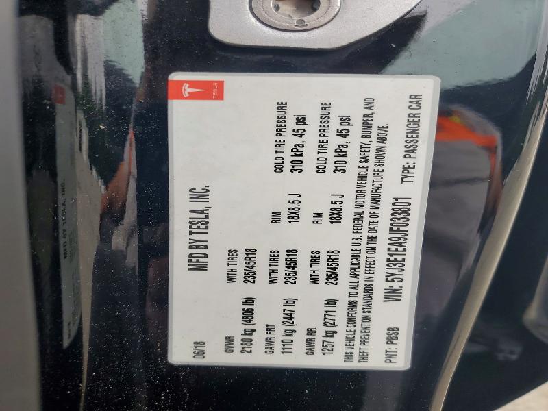 Aukcja sprzedaży 2018 Tesla Model 3, vin: 5YJ3E1EA9JF033801, numer aukcji: 54654386