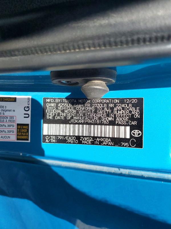 Продаж на аукціоні авто 2021 Toyota Prius Prime, vin: JTDKAMFP9M3181783, номер лоту: 55013266