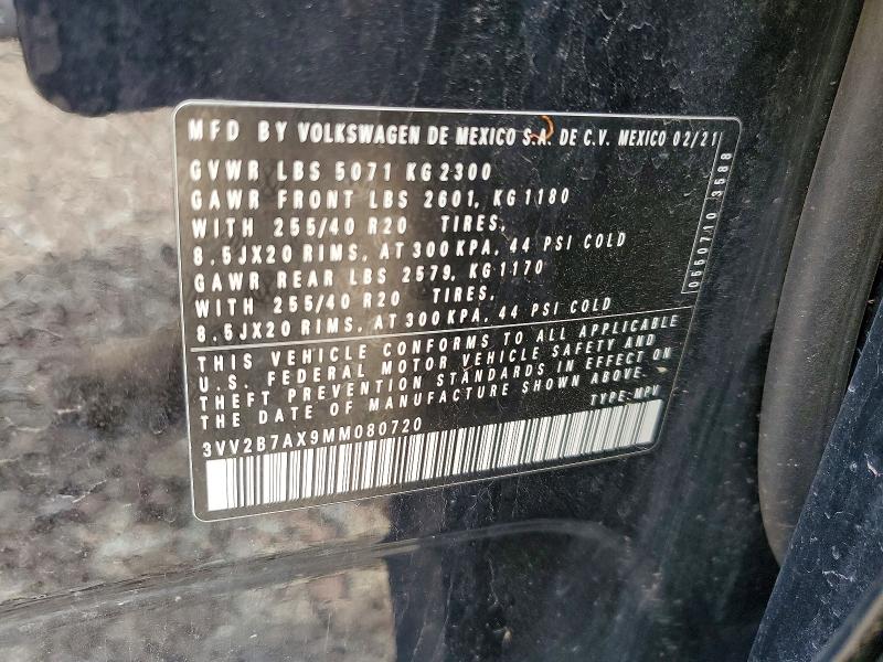 Продажа на аукционе авто 2021 Volkswagen Tiguan, vin: 3VV2B7AX9MM080720, номер лота: 55152006
