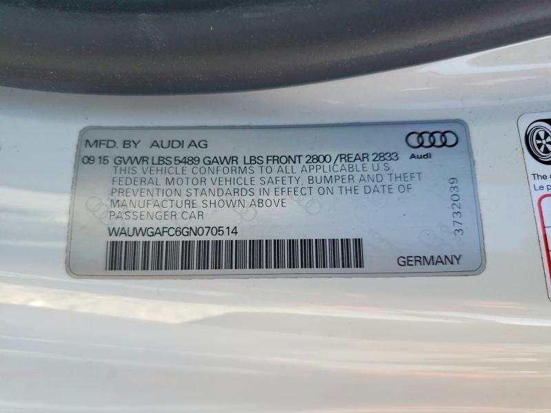 Продажа на аукционе авто 2016 Audi A7, vin: WAUWGAFC6GN070514, номер лота: 54098486