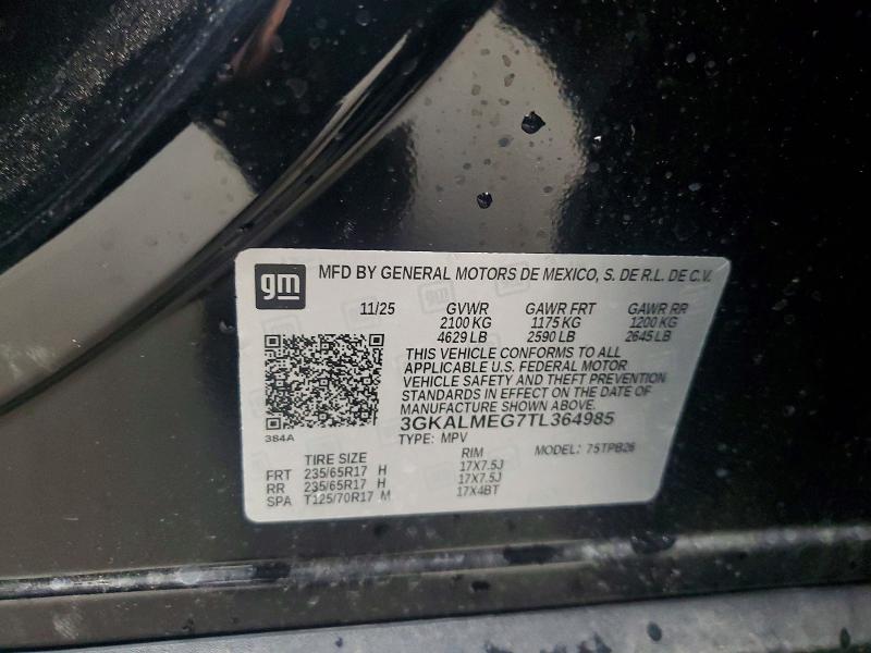 2026 Gmc Terrain მანქანა იყიდება აუქციონზე, vin: 3GKALMEG7TL364985, აუქციონის ნომერი: 54090636