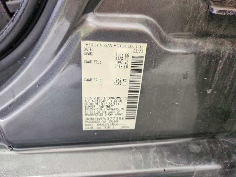Продажа на аукционе авто 2023 Nissan Altima, vin: 1N4BL4BV8PN377386, номер лота: 55065506