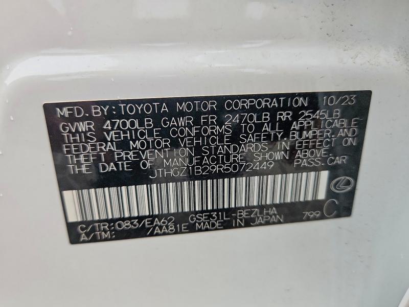 Aukcja sprzedaży 2024 Lexus Is 350, vin: JTHGZ1B29R5072449, numer aukcji: 53085846