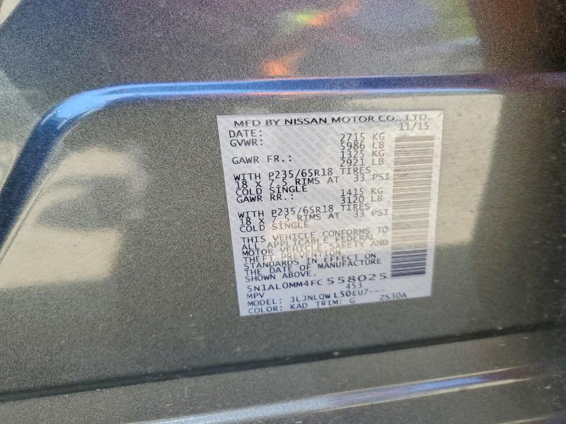 53245906 :رقم المزاد ، 5N1AL0MM4FC558025 vin ، 2015 Infiniti Qx60 مزاد بيع