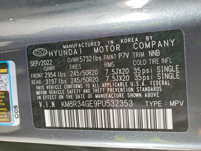 Продаж на аукціоні авто 2023 Hyundai Palisade, vin: KM8R34GE9PU532353, номер лоту: 52353726