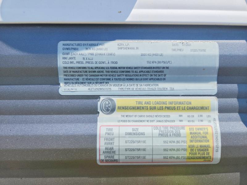 Продажа на аукционе авто 2022 Kz Rv Sportsmen, vin: 4EZTU2921N5070715, номер лота: 52816336